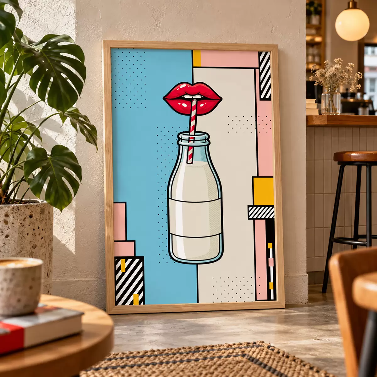 Plakatas Gėrimas iš stilingo meno kūrinio formos butelio f50786