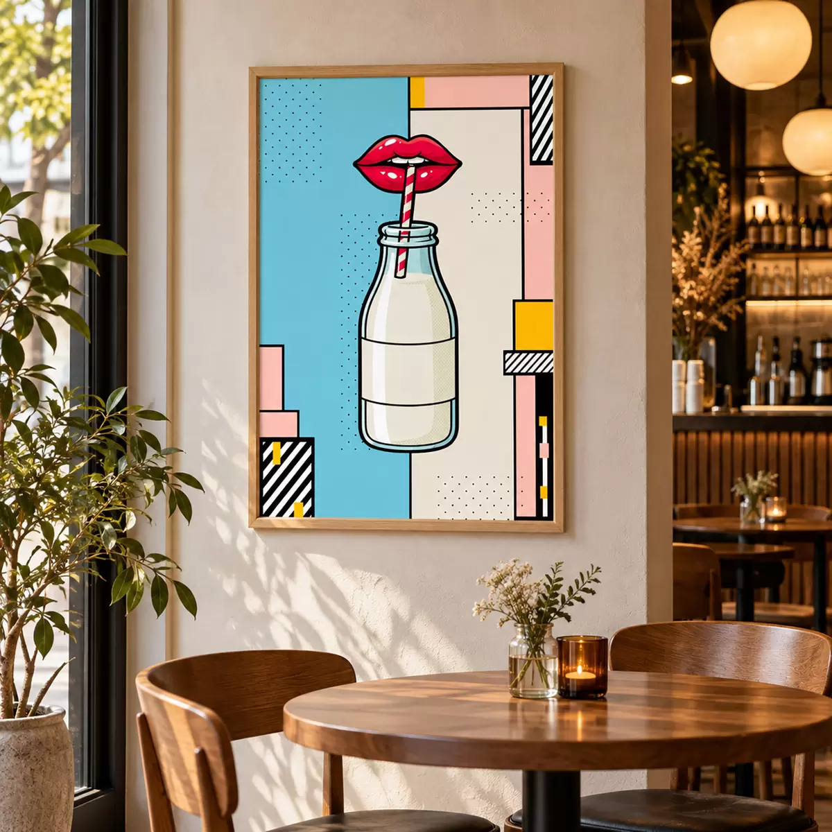 Plakatas Gėrimas iš stilingo meno kūrinio formos butelio f50786