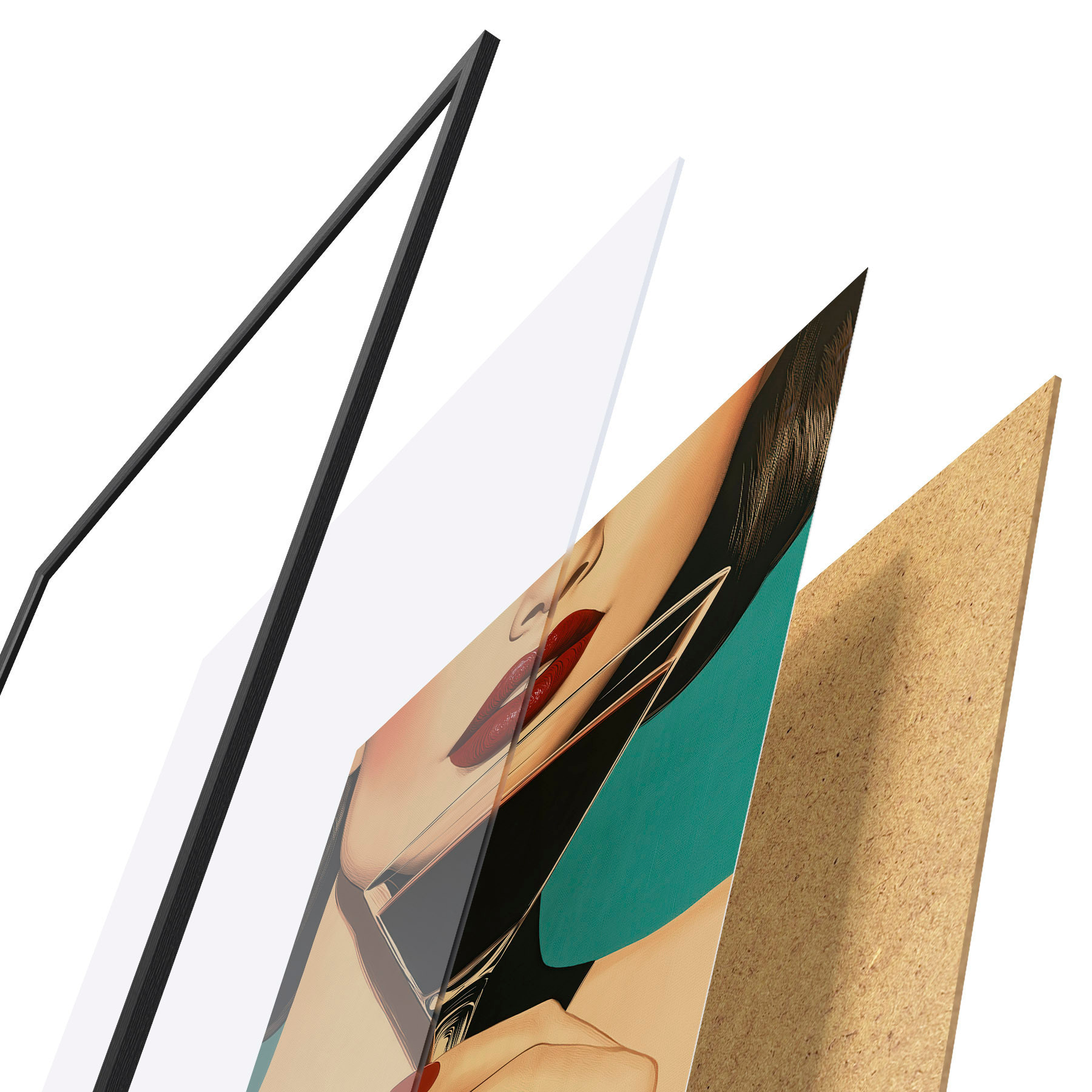 Plakatas Mergina su stikline f51052