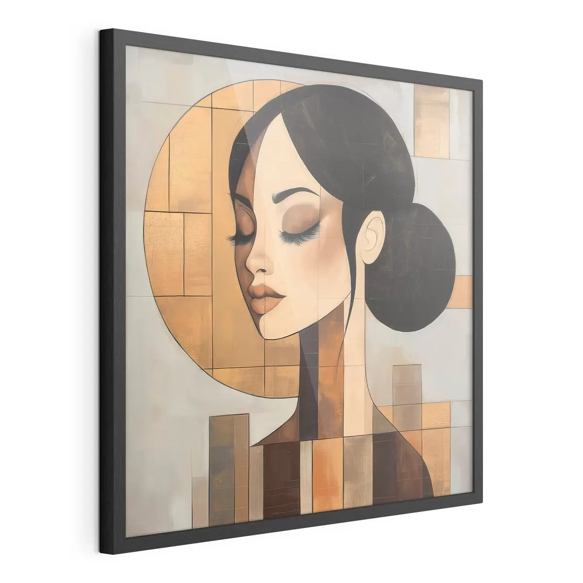 Plakatas Abstraktaus stiliaus merginos veidas f51069