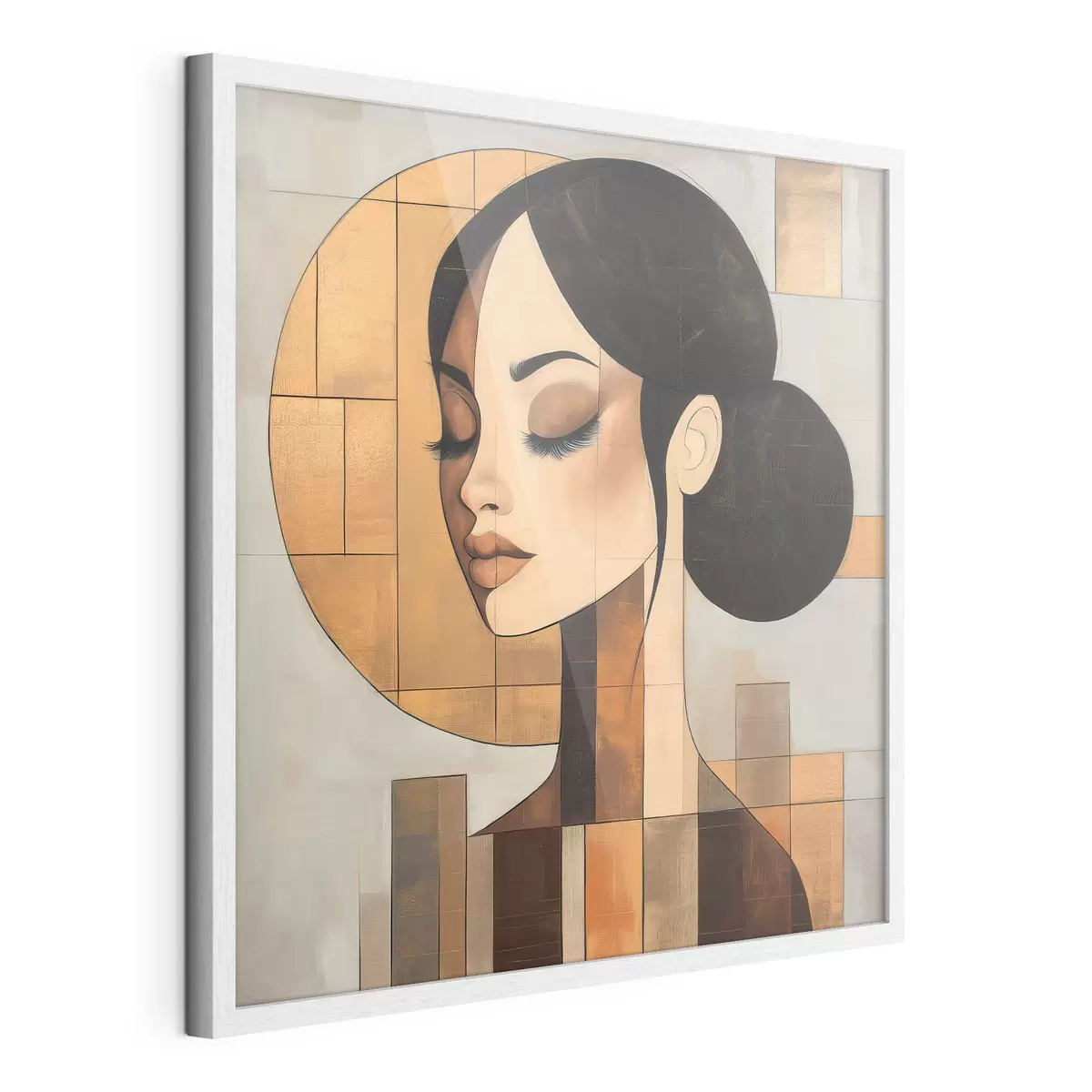 Plakatas Abstraktaus stiliaus merginos veidas f51069