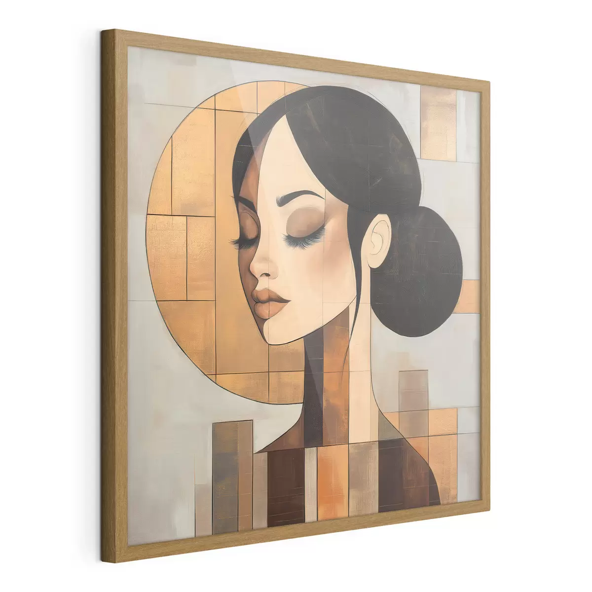 Plakatas Abstraktaus stiliaus merginos veidas f51069