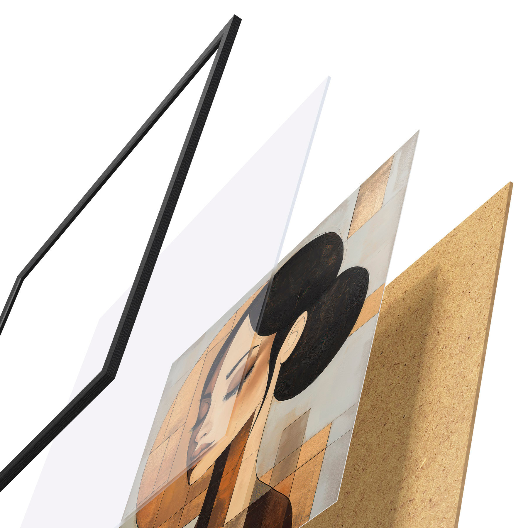 Plakatas Abstraktaus stiliaus merginos veidas f51069
