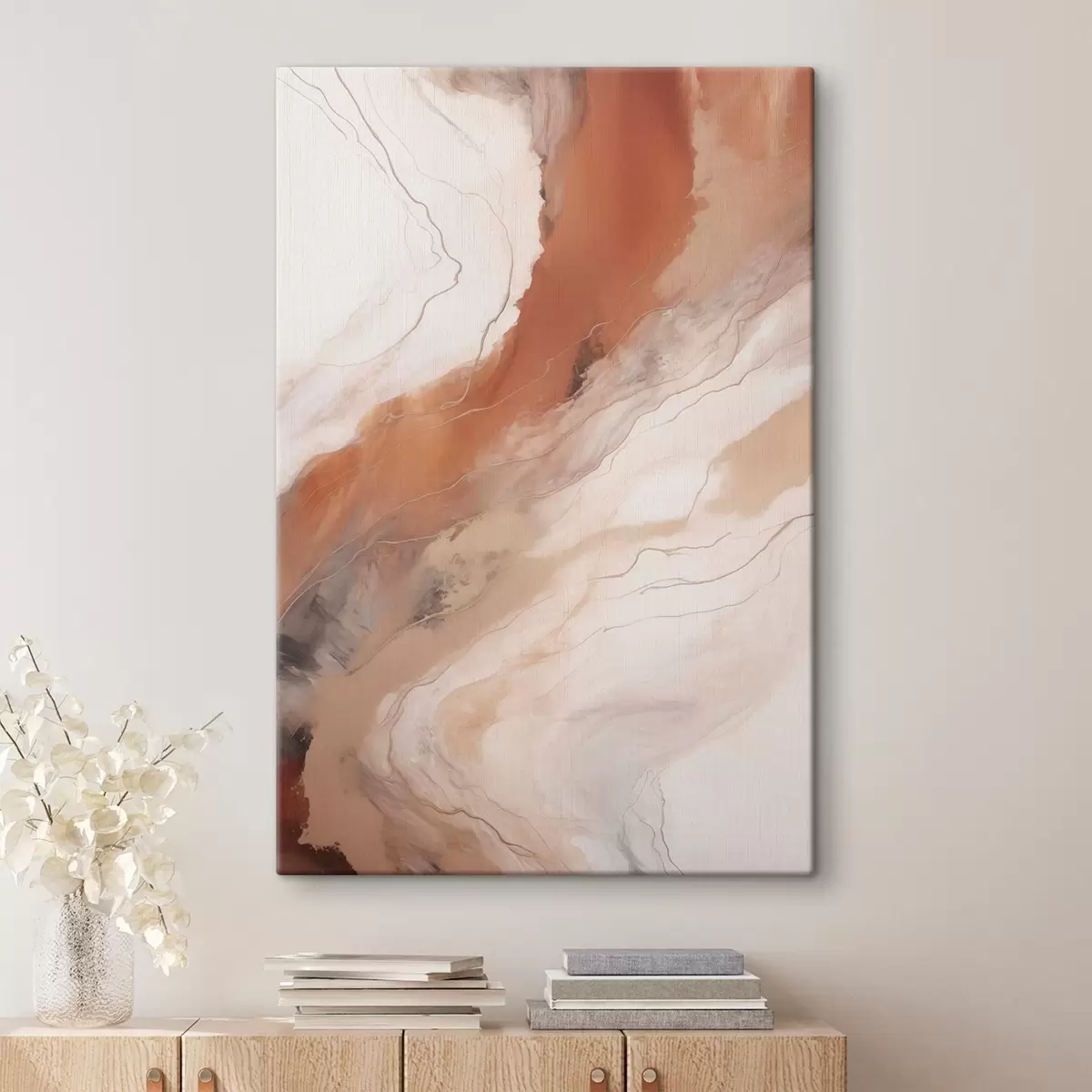 Paveikslėlis Šiltos terakotos spalvos „Fluid Art“ bangos s51085
