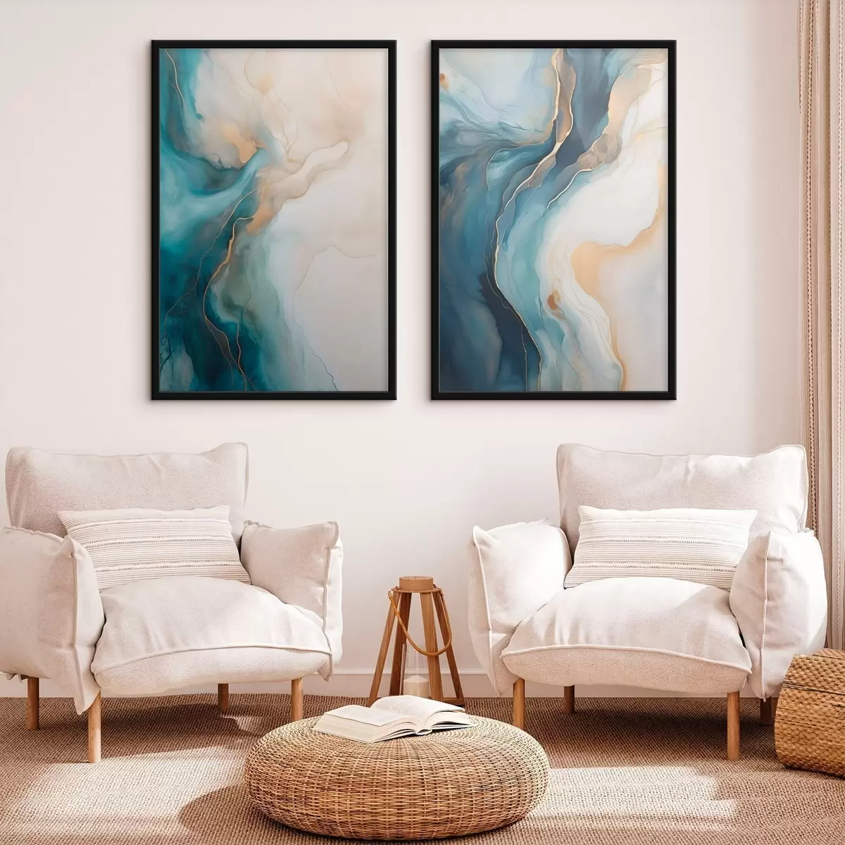 Plakatas „Azure“ ir „Emerald“ marmuro bangos d31088