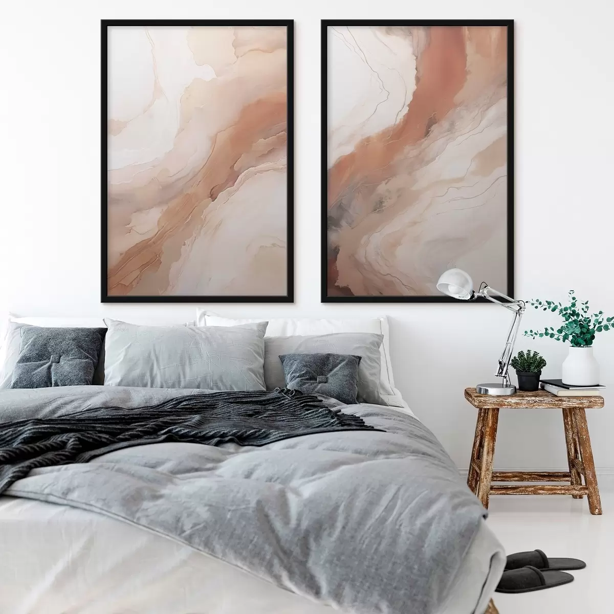 Plakatas Bėžiniai ir terakotos spalvos „Fluid Art“ sluoksniai d31089