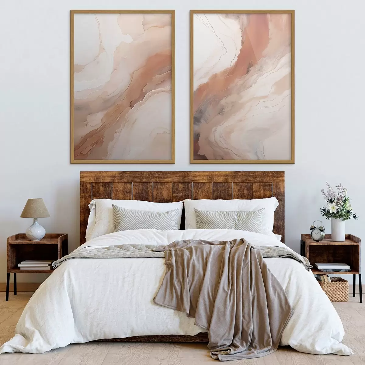 Plakatas Bėžiniai ir terakotos spalvos „Fluid Art“ sluoksniai d31089