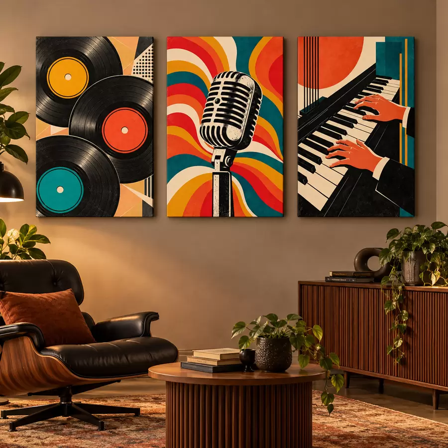 Fototapetai Ryškių spalvų muzikiniai elementai m31115