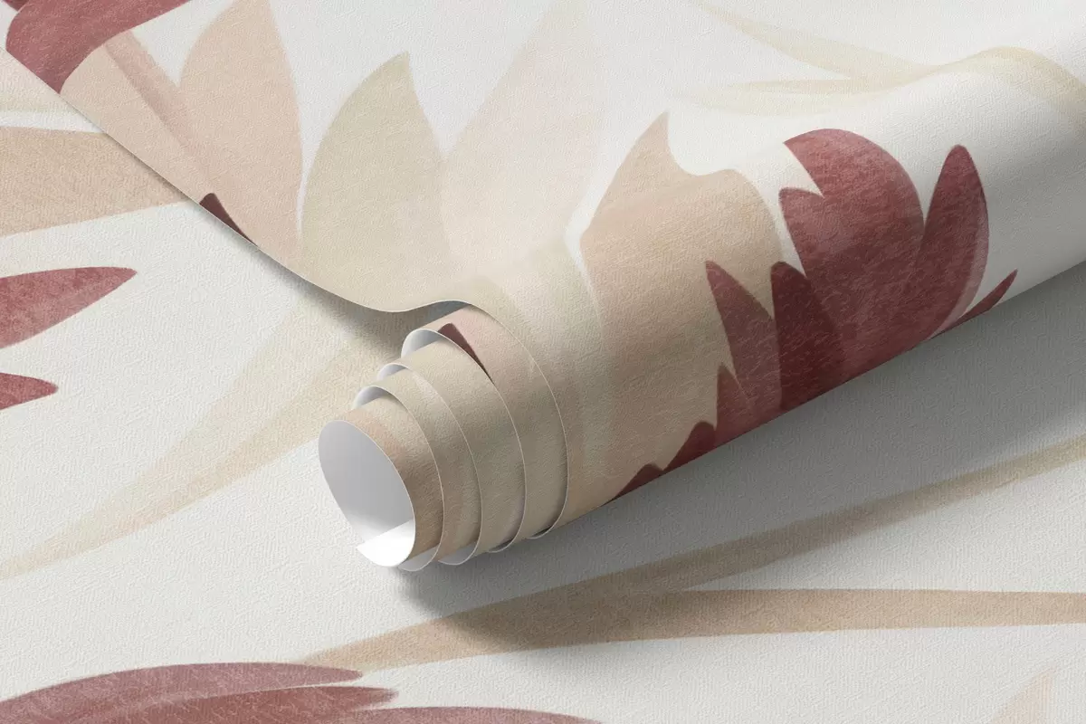Fototapetai Aukštos laukinės žolės ir laukinės gėlės prislopintų žemės atspalvių, minimalistinė estetika w10084