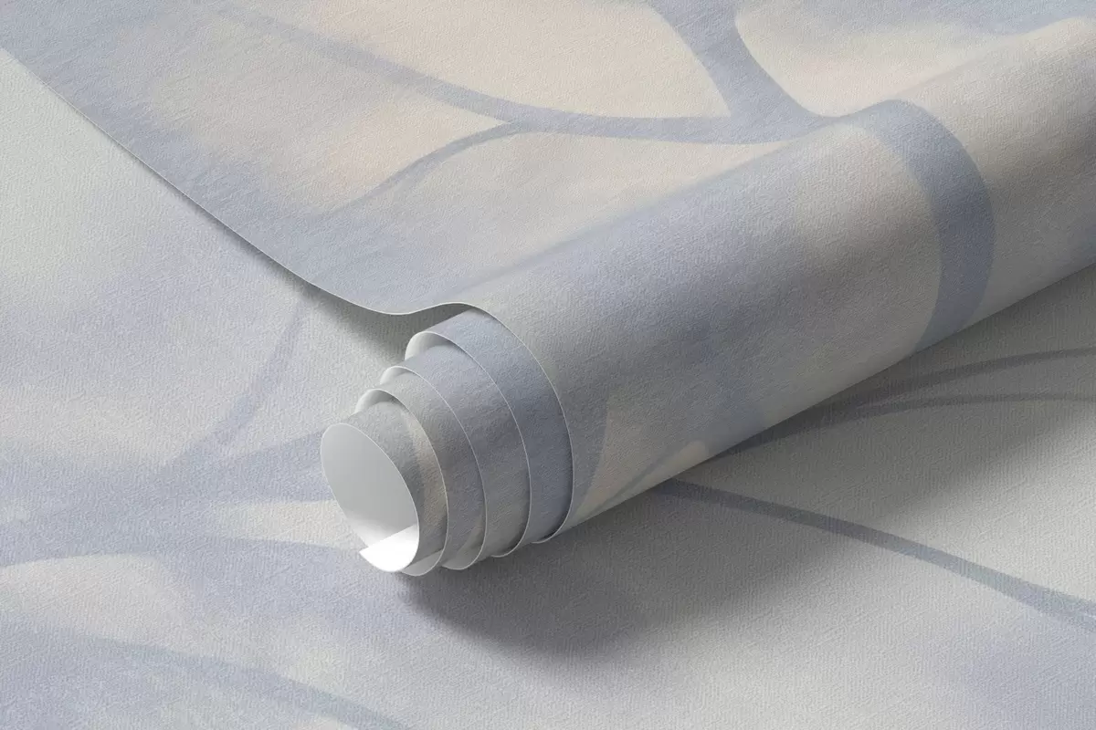 Fototapetai Tekstūruotas medis su šakomis, šviesiai kreminis ir šviesiai mėlynas fonas, minimalistinis menas w10108