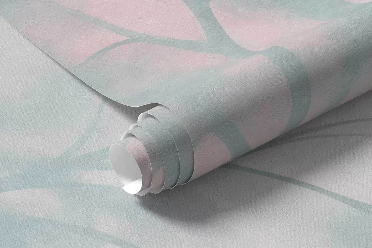 Fototapetai Tekstūruotas medis su šakomis, šviesiai rožinis ir turkio spalvos fonas, minimalistinis menas w10108v1