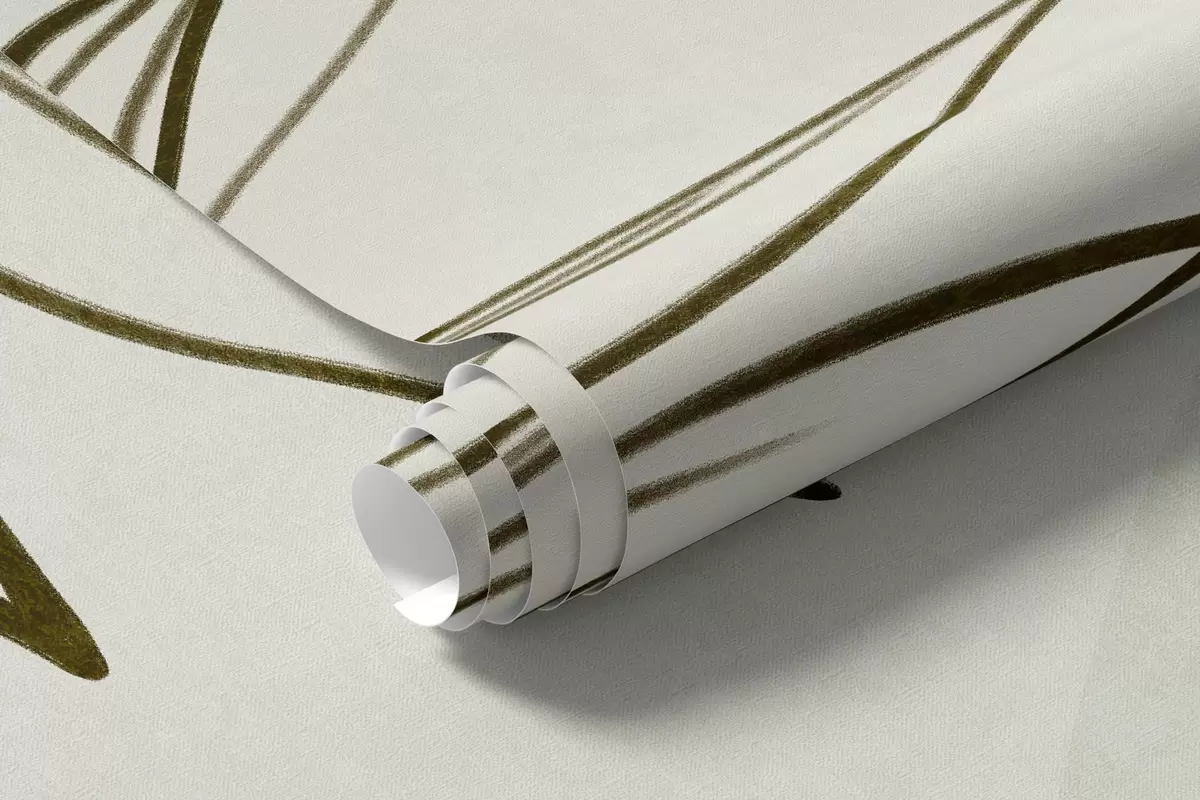 Fototapetai Minimalistinis tropinių lapų ir žalumos piešinys, pastelinės apvalios formos w10111v2