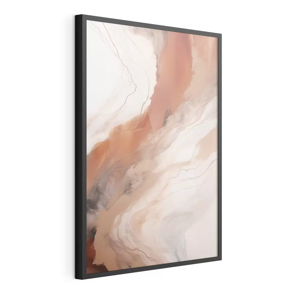 Plakatas Šiltos terakotos spalvos „Fluid Art“ bangos f51085