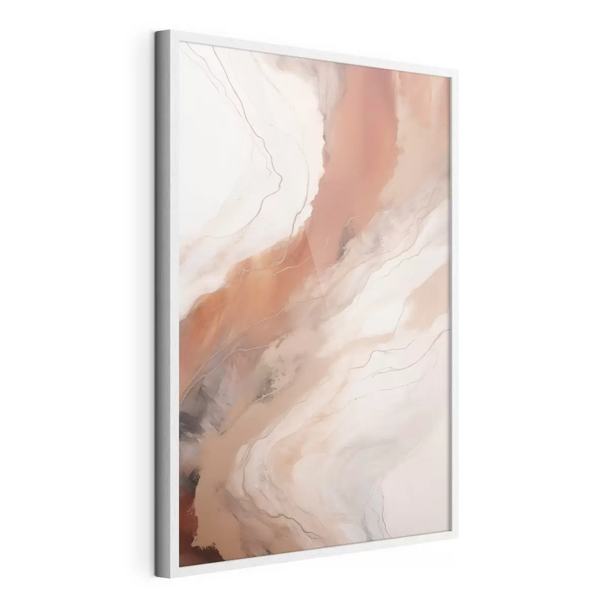 Plakatas Šiltos terakotos spalvos „Fluid Art“ bangos f51085