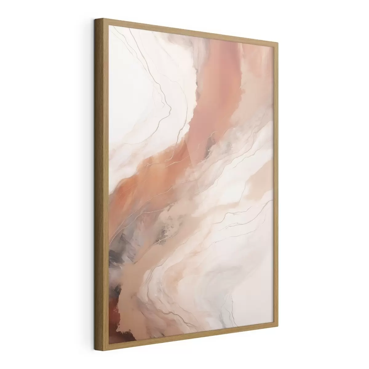 Plakatas Šiltos terakotos spalvos „Fluid Art“ bangos f51085