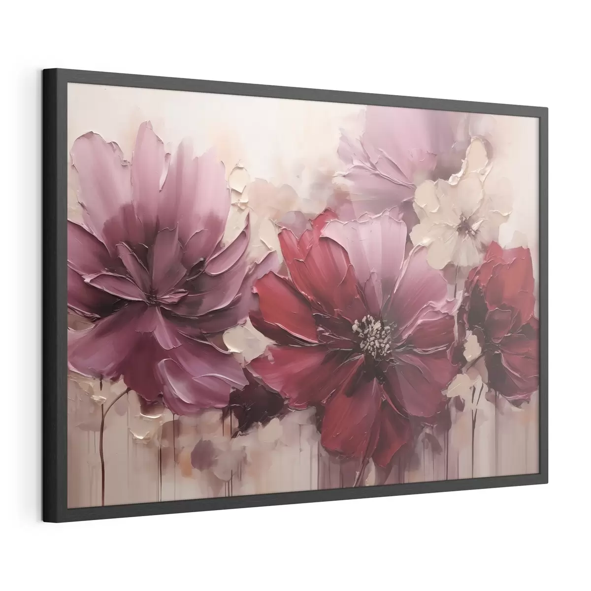Plakatas Turtingos bordo ir pudros spalvos jurginai f51086