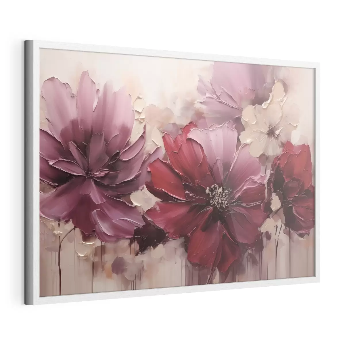 Plakatas Turtingos bordo ir pudros spalvos jurginai f51086