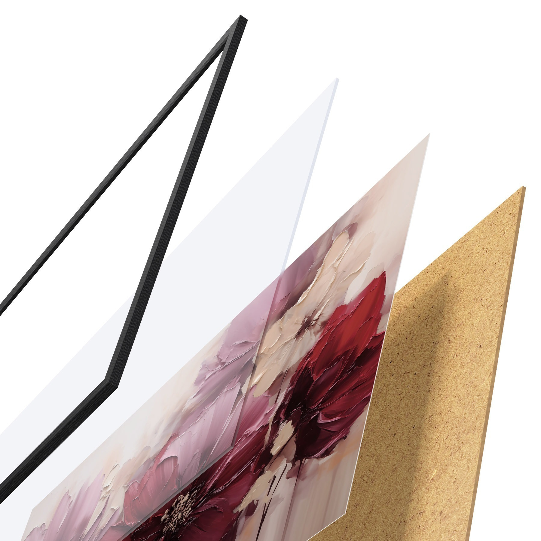 Plakatas Turtingos bordo ir pudros spalvos jurginai f51086