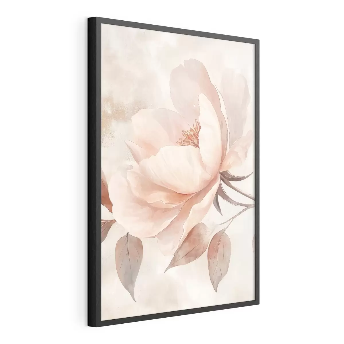 Plakatas Rožinė-smėlio spalvos akvarelinė gėlė f51098