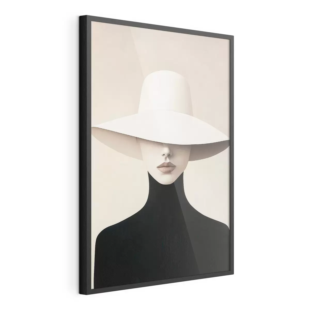 Plakatas Moteris su balta skrybėle f51146