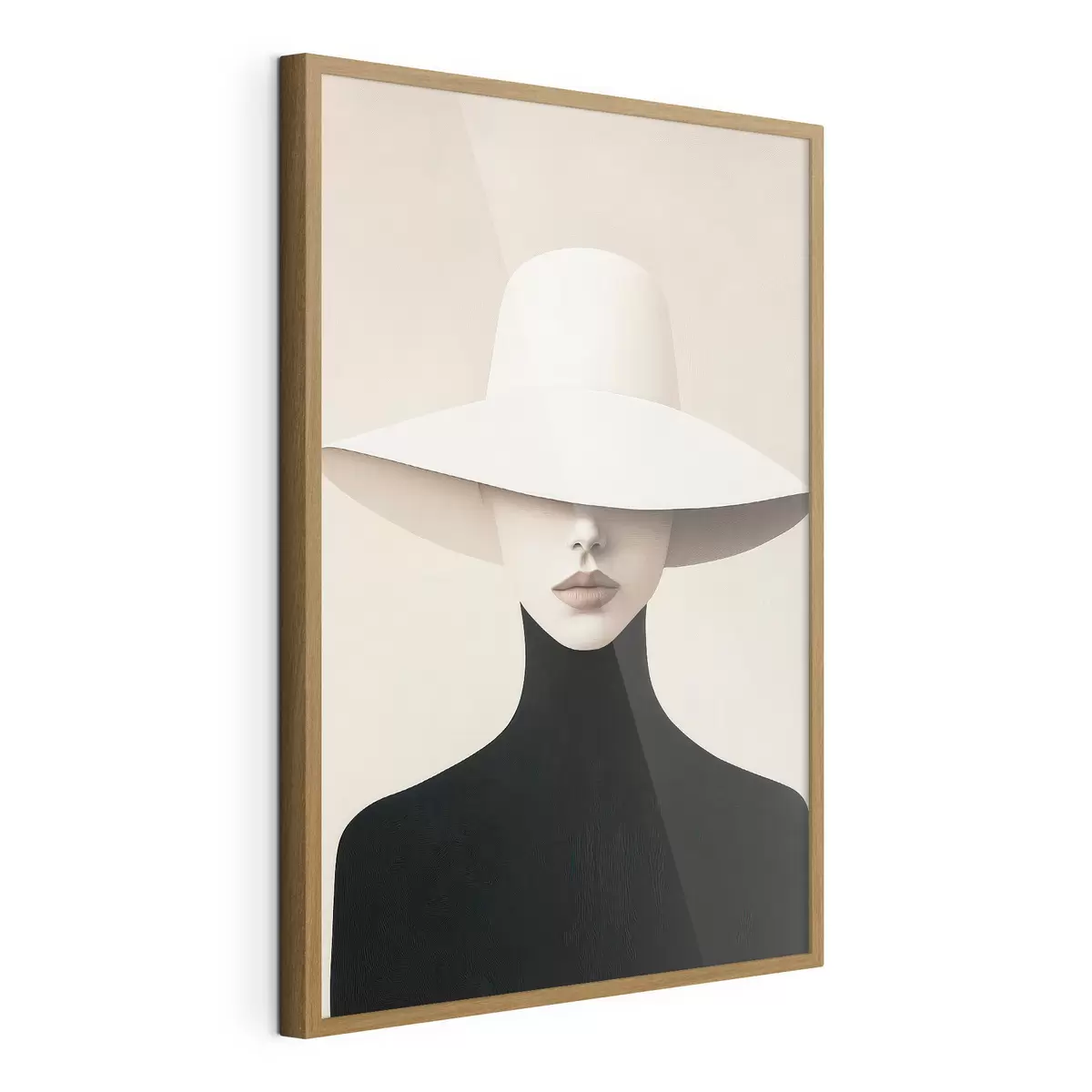 Plakatas Moteris su balta skrybėle f51146