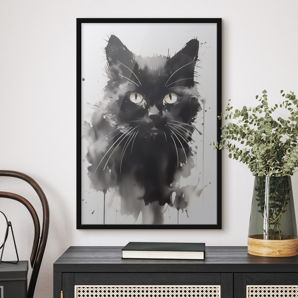 Plakatas Katės portretas, tapybos imitacija, Plakatai unikalūs, f51169bk : Uwalls