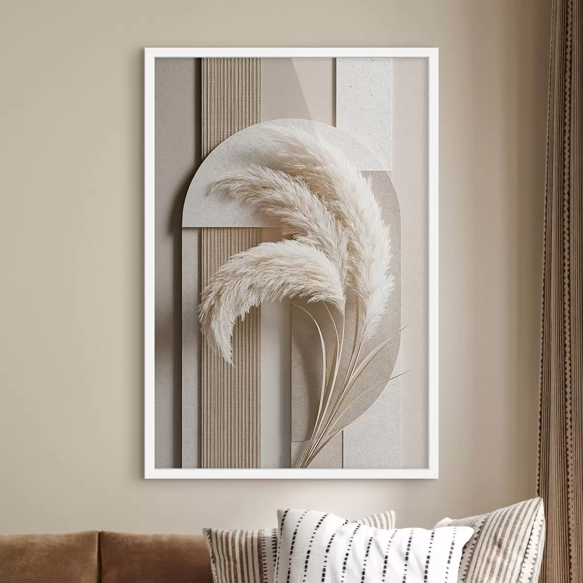 Plakatas Pampų žolė ir geometrinės arkos f50869