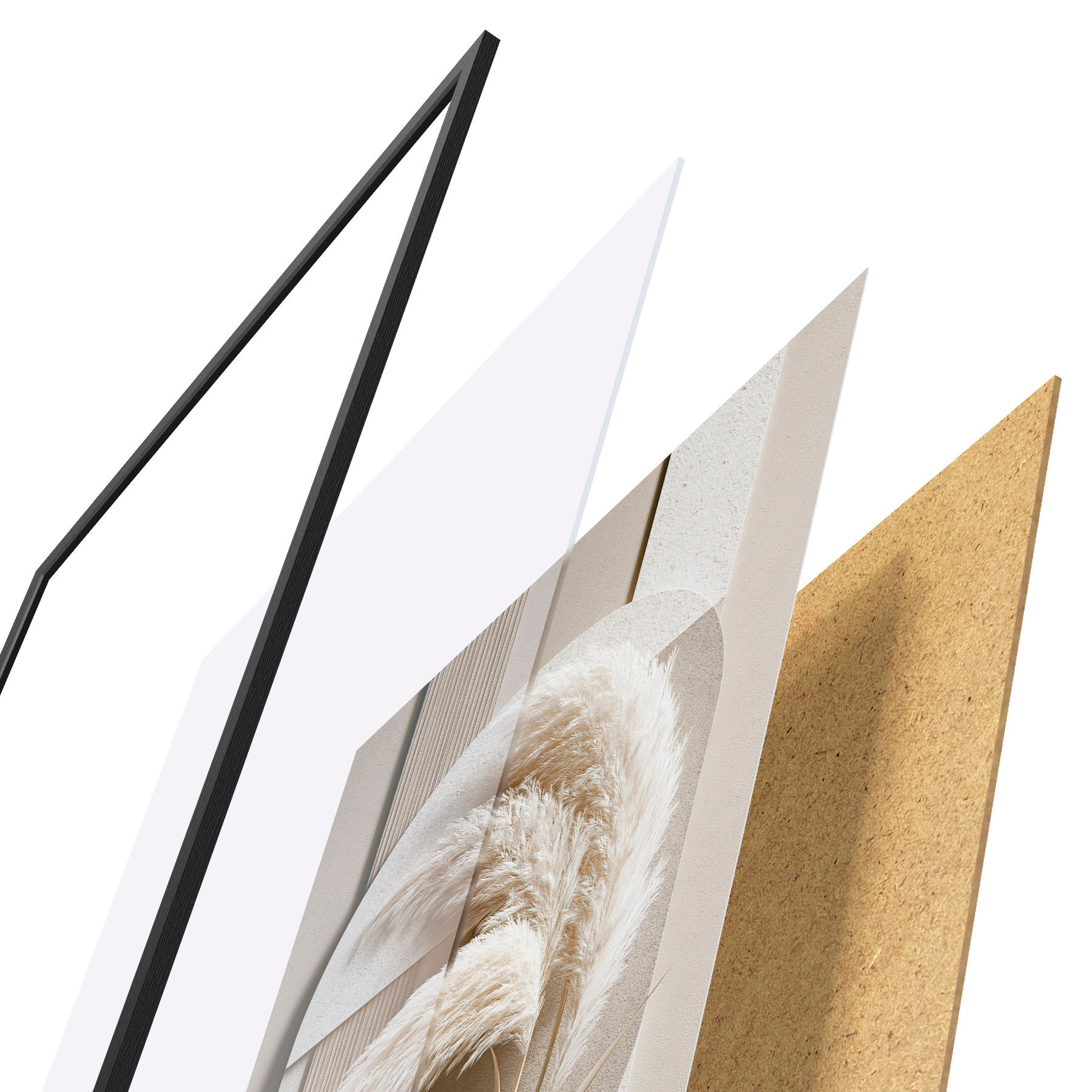 Plakatas Pampų žolė ir geometrinės arkos f50869