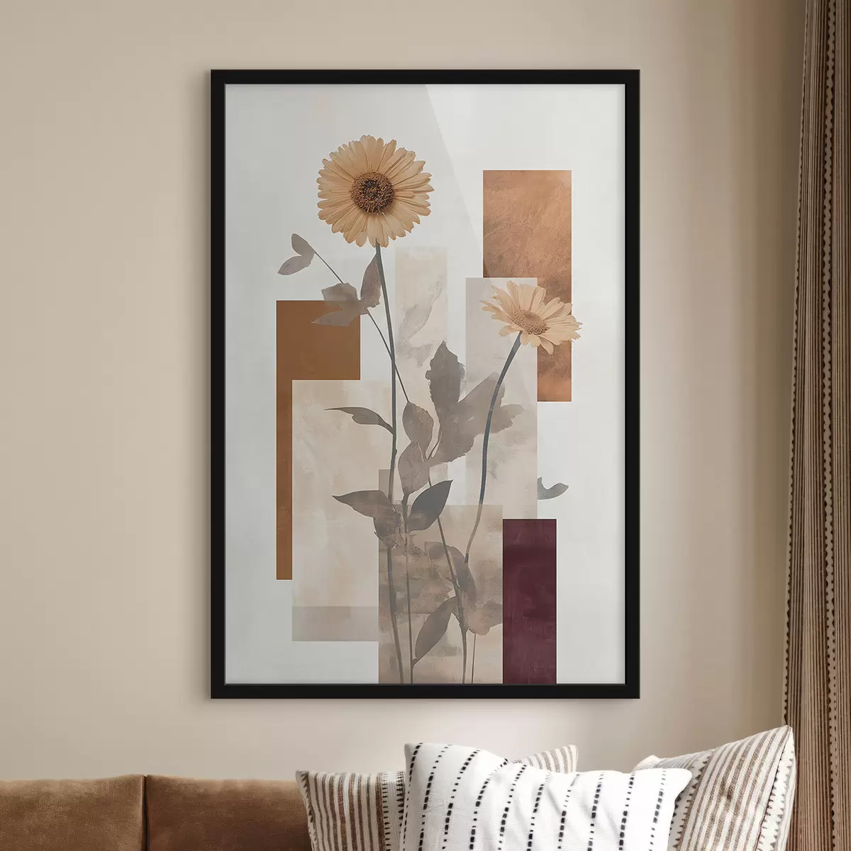 Plakatas Gėlės ir geometrinės figūros f51179