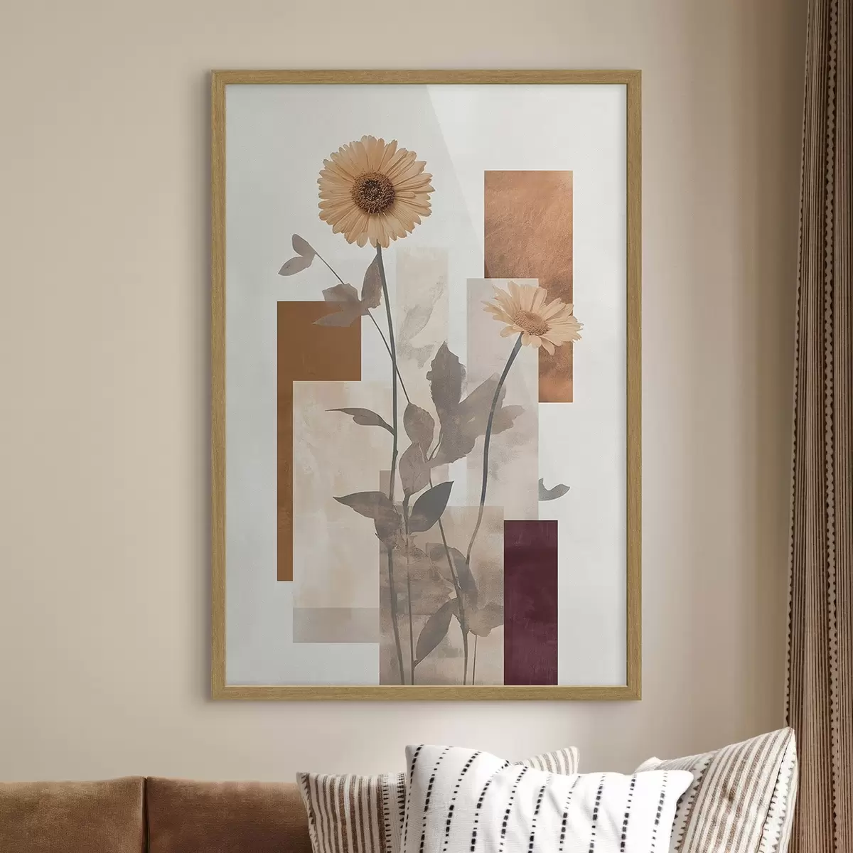 Plakatas Gėlės ir geometrinės figūros f51179