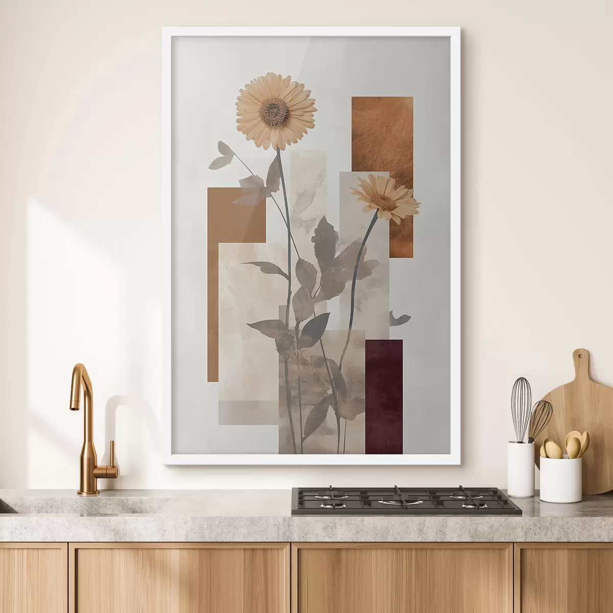 Plakatas Gėlės ir geometrinės figūros f51179