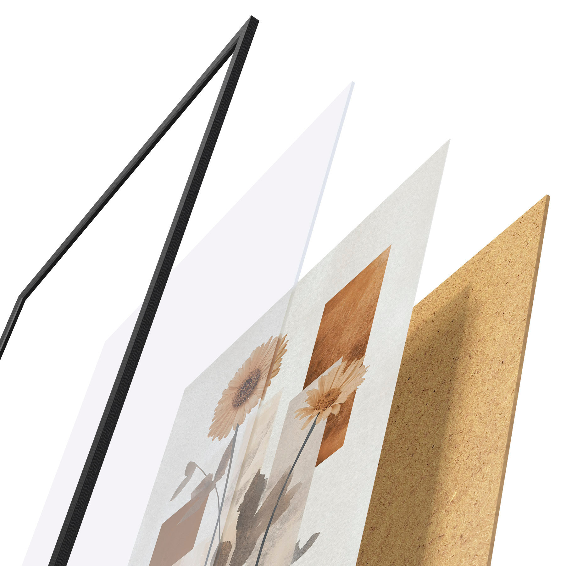 Plakatas Gėlės ir geometrinės figūros f51179