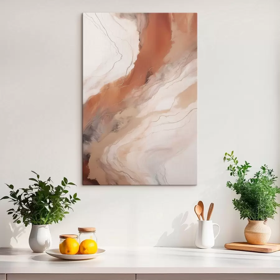 Paveikslėlis Šiltos terakotos spalvos „Fluid Art“ bangos s51085