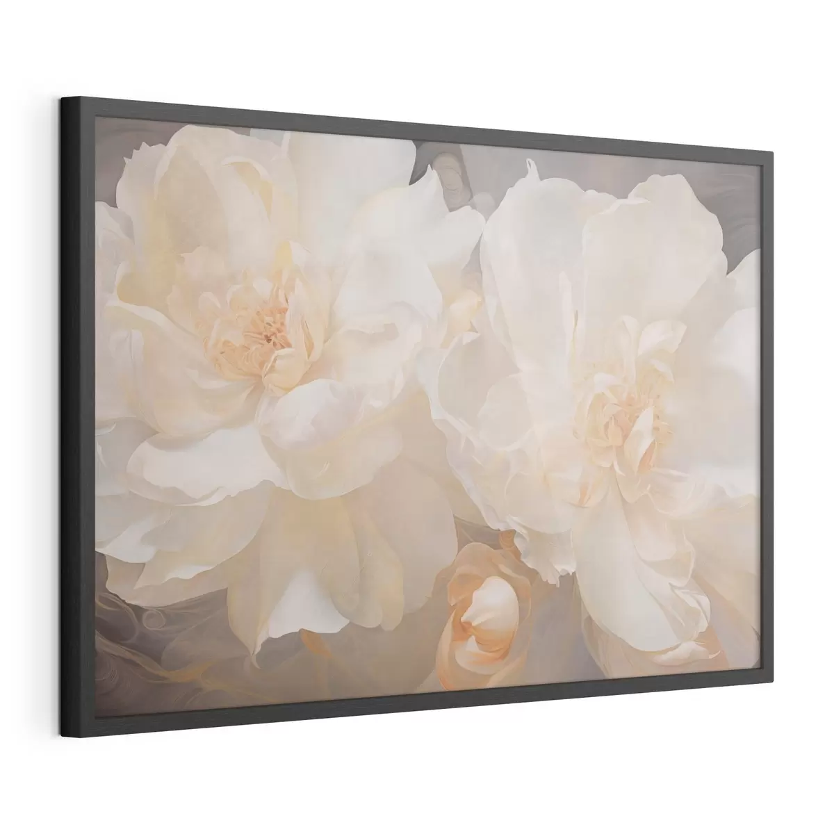 Plakatas Šviesių dvigubų bijūnų artimas vaizdas f51088