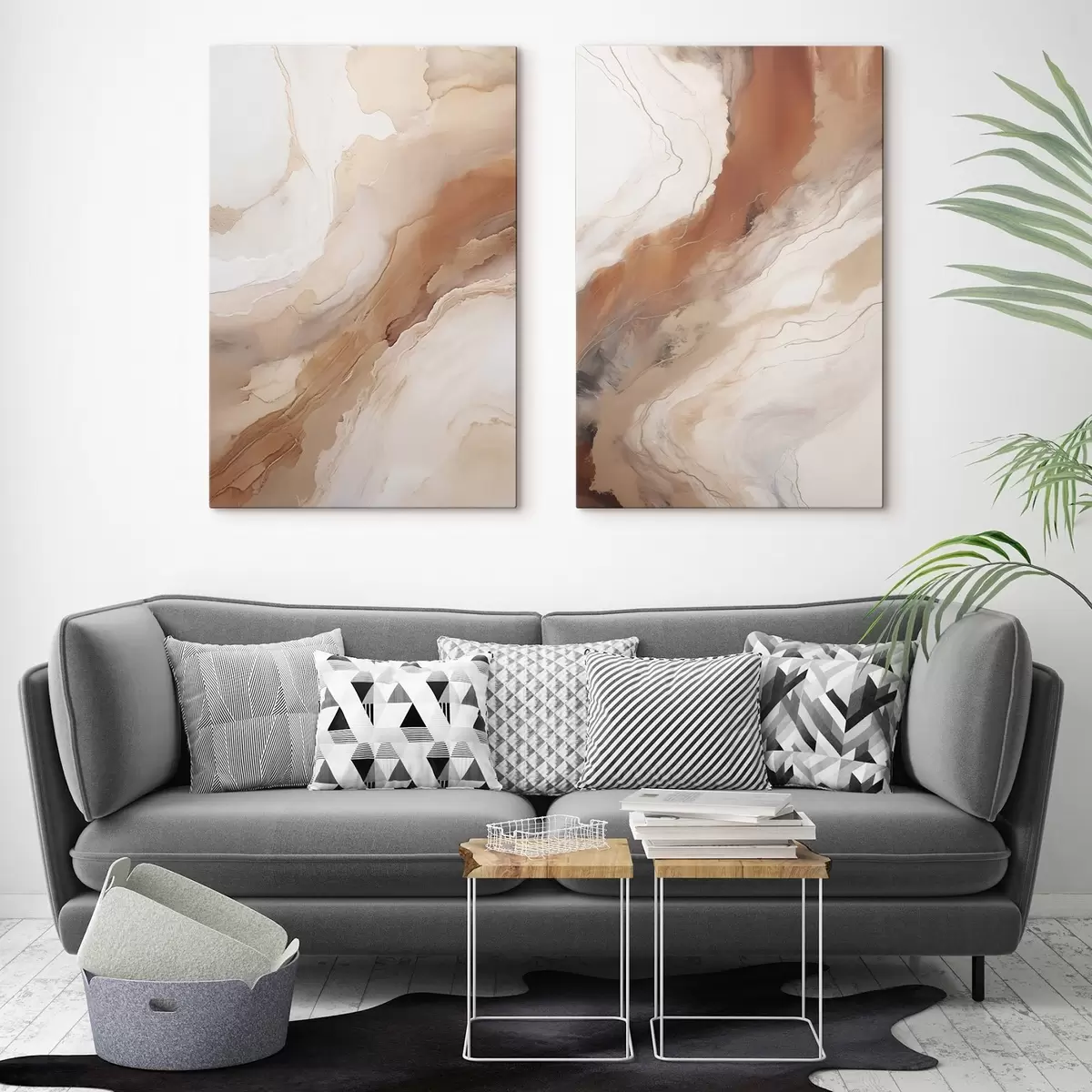 Paveikslėlis Bėžiniai ir terakotos spalvos „Fluid Art“ sluoksniai m31089