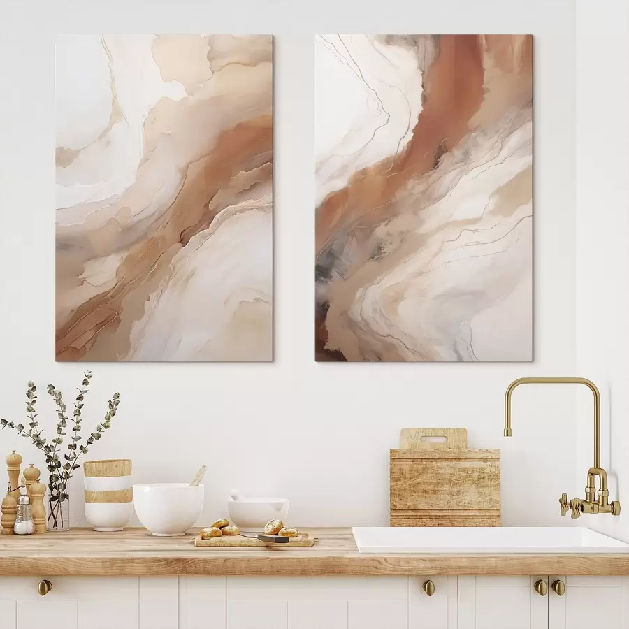 Paveikslėlis Bėžiniai ir terakotos spalvos „Fluid Art“ sluoksniai m31089