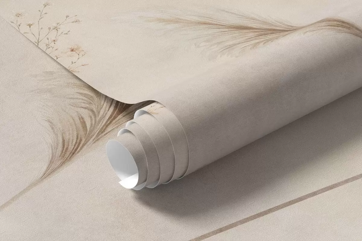 Fototapetai Laukinės gėlės ir aukštos žolės rūko apgaubtame kraštovaizdyje w05959
