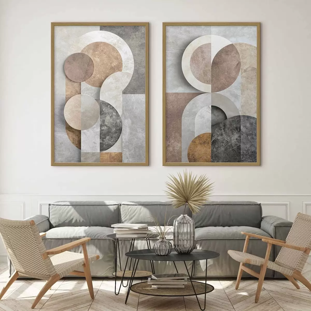 Plakatas Vienas ant kito užsidengiančios geometrinės figūros d31119