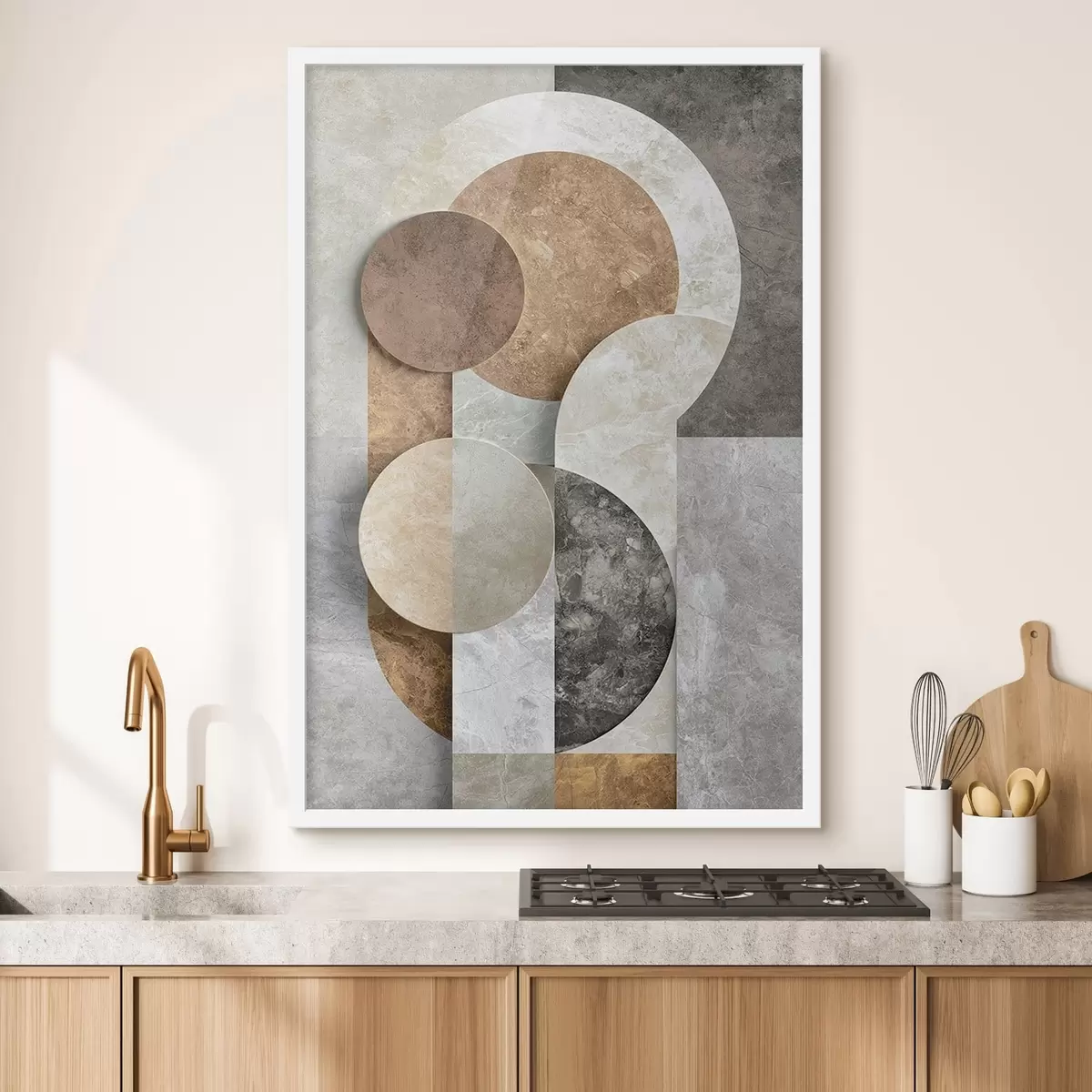 Plakatas Geometrinė abstrakcija su apskritimais f51185