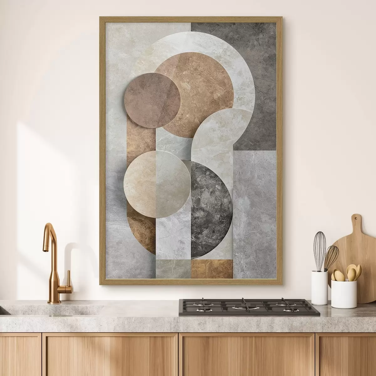 Plakatas Geometrinė abstrakcija su apskritimais f51185