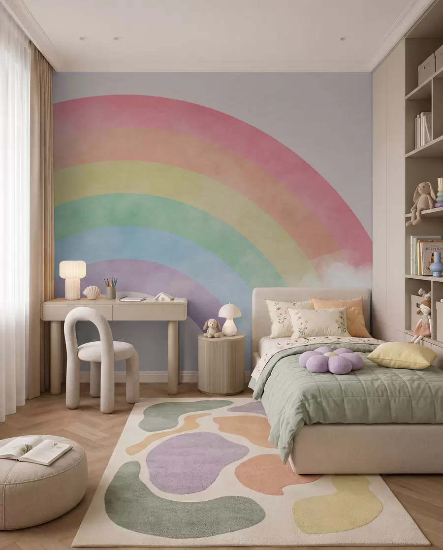 Fototapetai Vaivorykštė puriuose debesyse u93619
