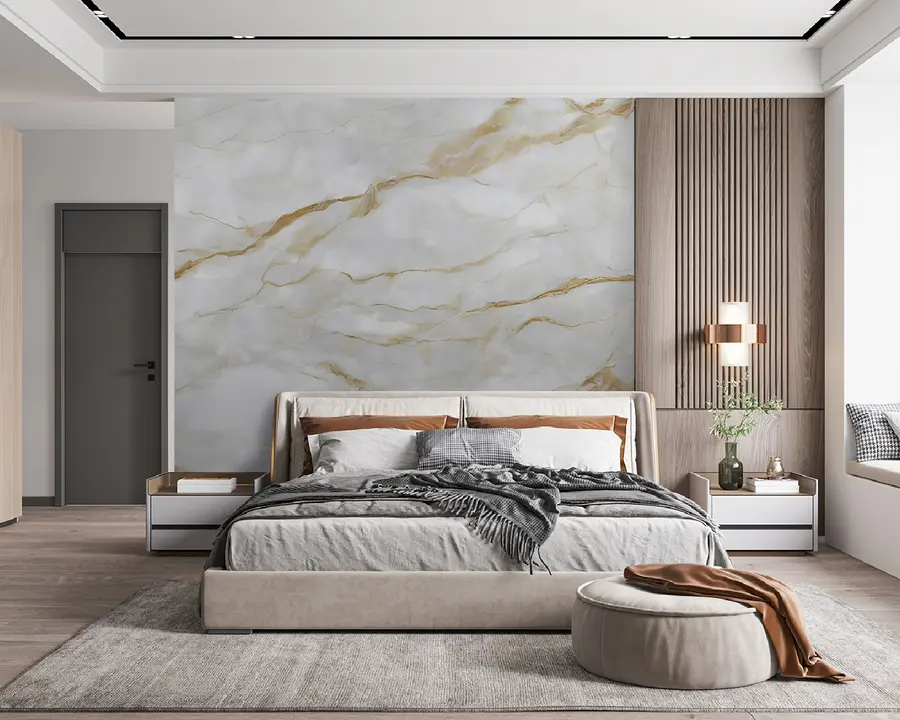 Fototapetai Baltas marmuras su smėlio spalvos linijomis u93433