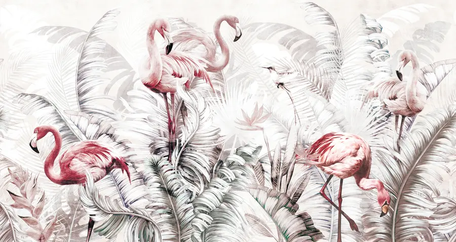 Fototapetai Flamingai tropikuose u73919