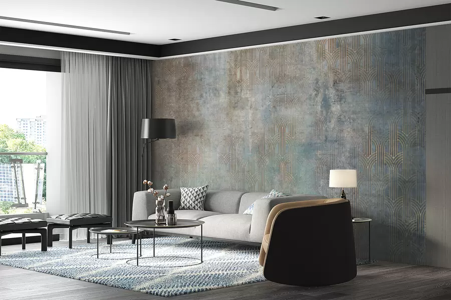 Fototapetai Arkinis modelis ant grunge sienos u73973