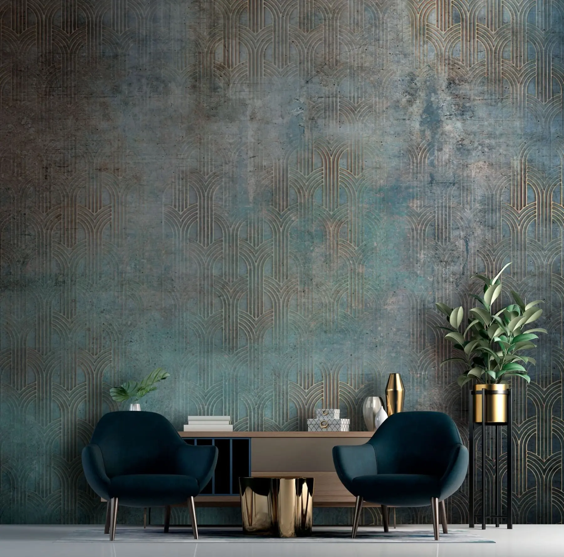 Fototapetai Arkinis modelis ant grunge sienos u73973