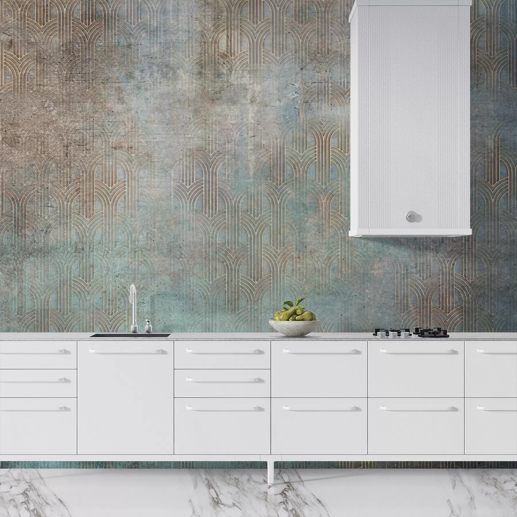 Fototapetai Arkinis modelis ant grunge sienos u73973