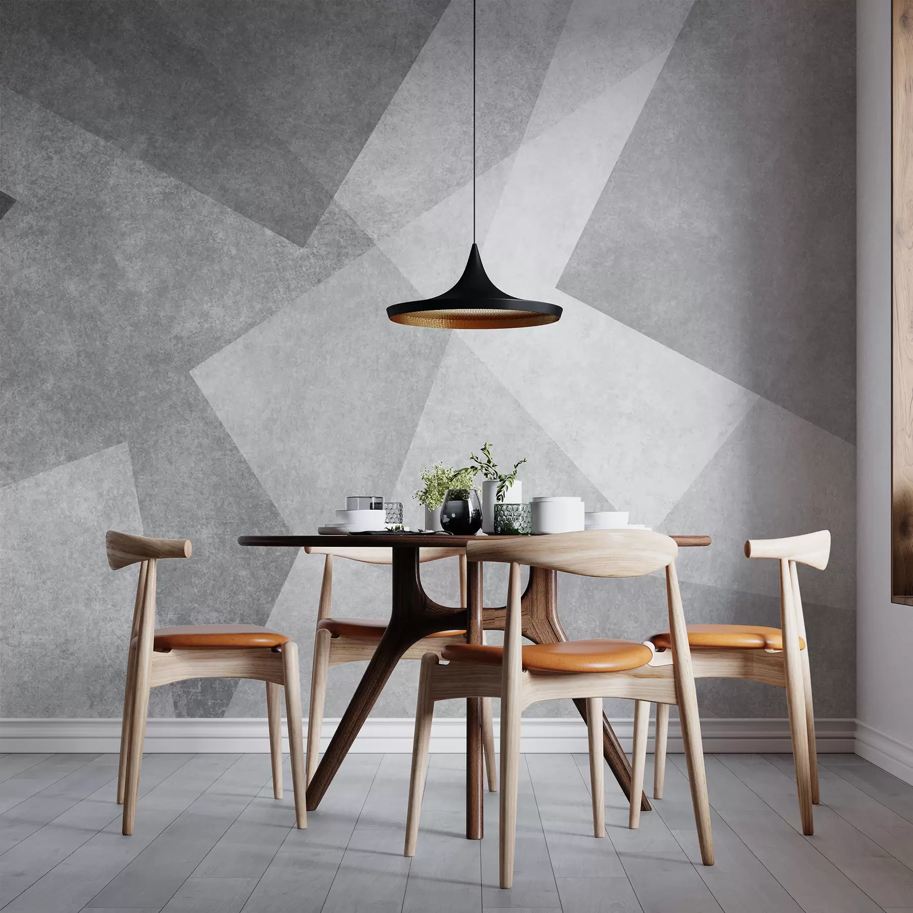 Fototapetai Pilkos spalvos geometrinė abstrakcija u74057
