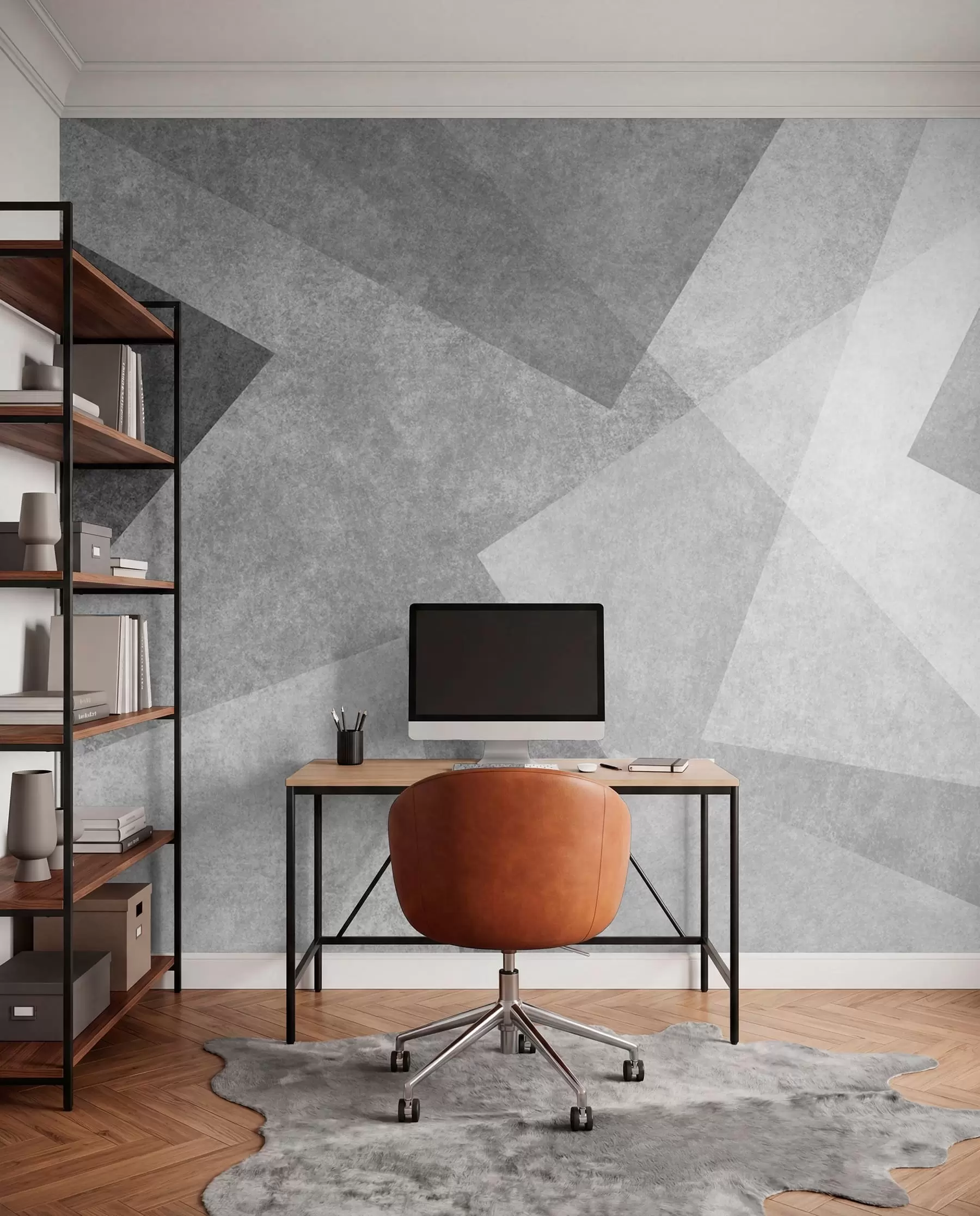 Fototapetai Pilkos spalvos geometrinė abstrakcija u74057