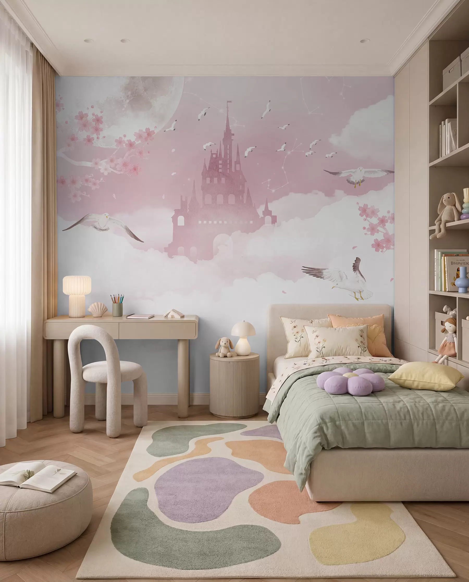 Fototapetai Pilis tarp rausvų debesų u41232