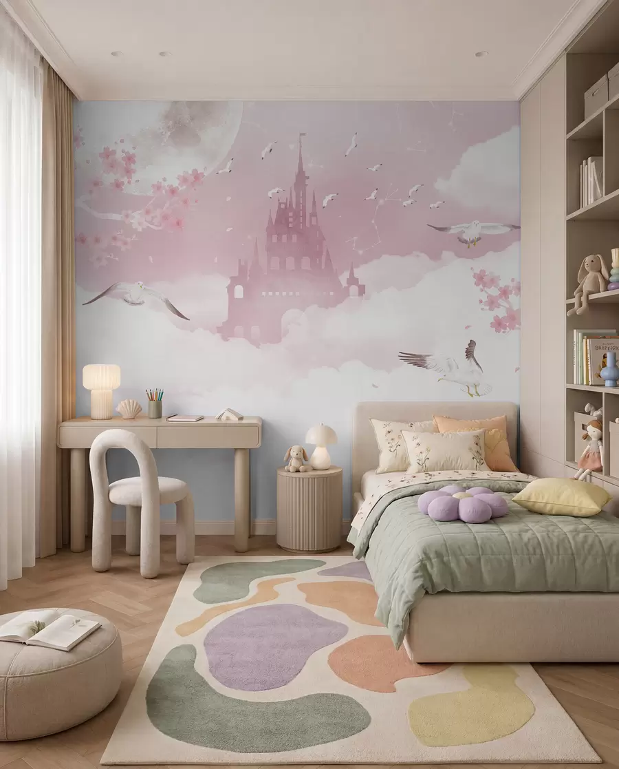 Fototapetai Pilis tarp rausvų debesų u41232